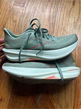 Brooks Hyperion Elite 2 Womens Running Shoes - Sage Green with Coral Accents